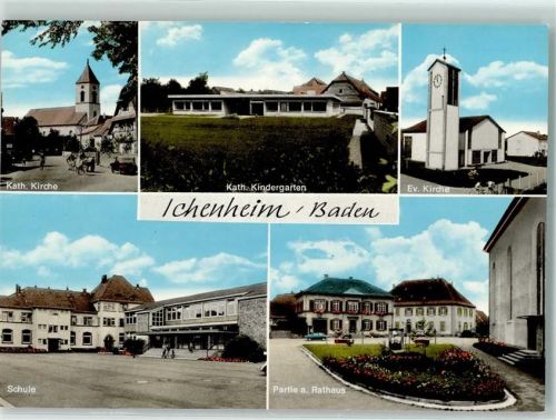 Ichenheim Rückseite mit Abschürfungen bzw Kleberesten Partie am Rathaus