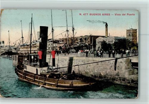 Buenos Aires Hafen - Vista dei Puerto - Dampfpinasse - Ecken geschürft
