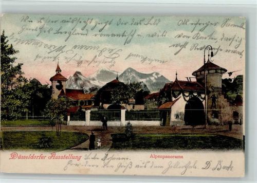 Düsseldorf 1902 Alpenpanorama Düsseldorfer Ausstellung