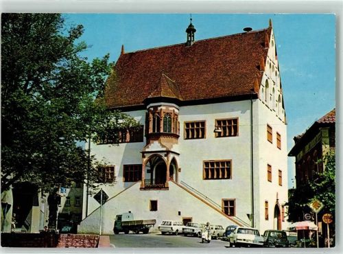 Dettelbach Rückseite mit Abschürfungen bzw Kleberesten Rathaus
