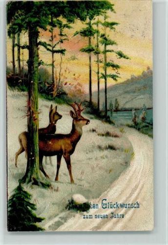 1910 Rehe im Wald AK