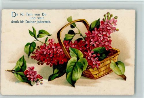 1932 Amag 1665 Blumenkorb - Poesiespruch , gute Erhaltung AK