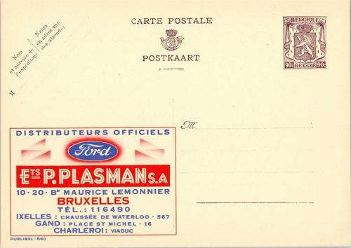 Belgien Werbung, Publibel 860 Belgische Ganzsache Wertstufe 90c