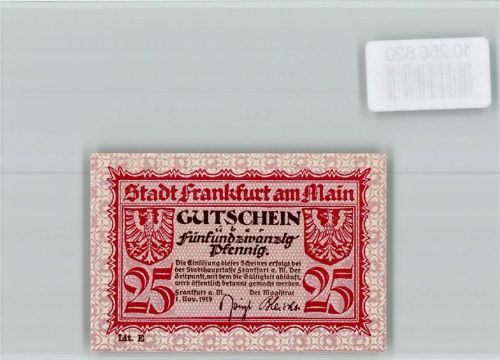 Frankfurt Notgeld 25 Pfennig