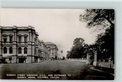 Colombo 1934 Queens Street Showing and Entrance to Queens Hotel