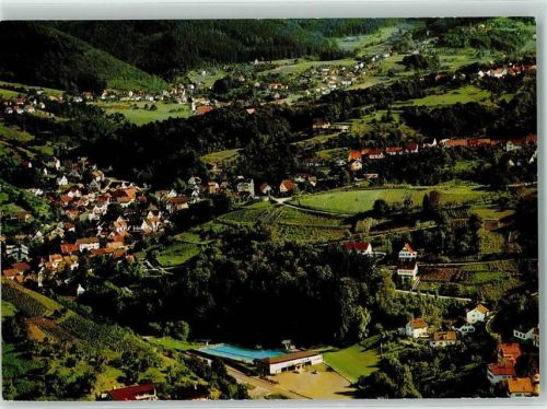 Bühlertal Rückseite mit Abschürfungen bzw Kleberesten Fliegeraufnahme