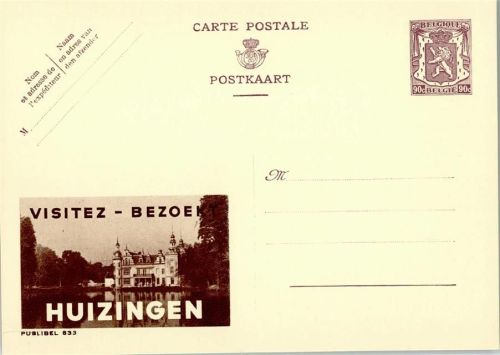 Belgien Tourismus, Publibel 833 Belgische Ganzsache Wertstufe 90c