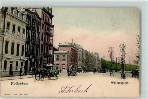 3001 Rotterdam 1901 - Willemsplein , Pferdebahn AK