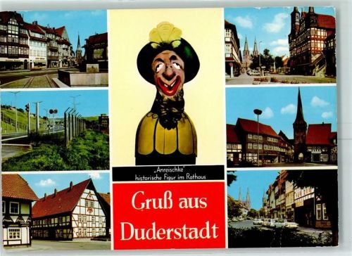 Duderstadt Figur Anreischke Stadttor Fachwerkhäuser Brunnen