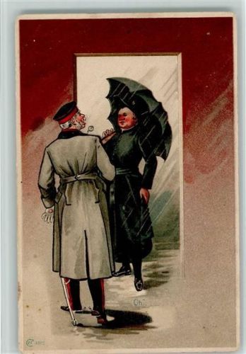 1900 Oh!!! Pater und Soldat - 1900 AK passepartout