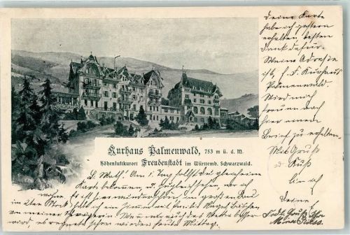 Freudenstadt 1902 Kurhaus Palmenwald