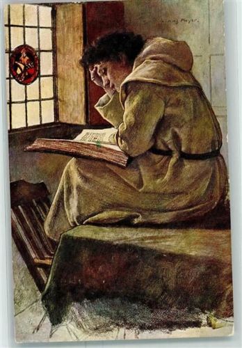 1923 Buch lesen Raphael Tuck Gemälde von Prof. Claus Meyer