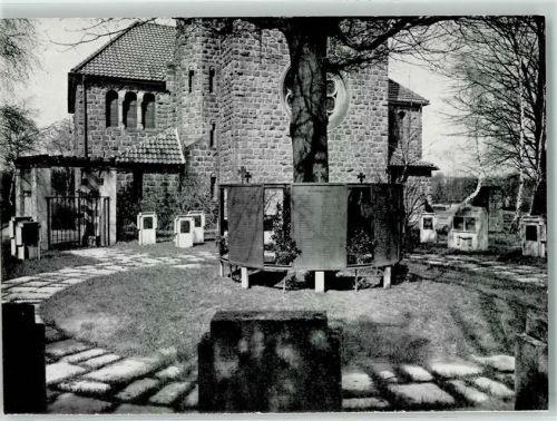 Hagedorn Rückseite mit Abschürfungen und Kleberesten Ehrenfriedhof Foto-AK