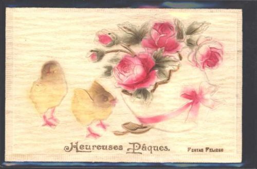 1917 Reliefdruck Heureuses Paques passepartout