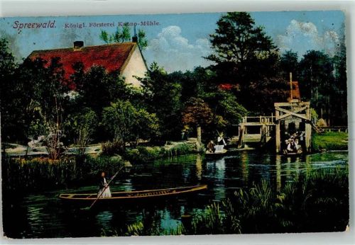 Vetschau 1913 Spreewald Spreewaldkkähne Kgl. Försterei Kanno-Mühle