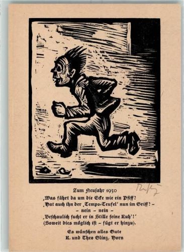 Zum Neujahr 1950 Bleistift Signatur keine AK