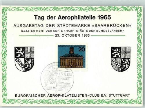 Saarbrücken Tag der Aerophilatelie 1965 + SST