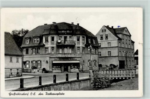 Großröhrsdorf Rathausplatz Lebensmittelgeschäft Jul. Herman Schöne