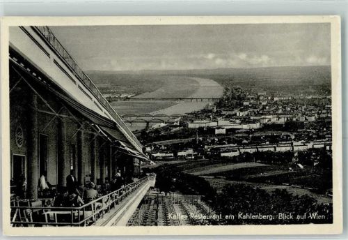Wien Kaffee Restaurant am Kahlenberg Blick auf Wien
