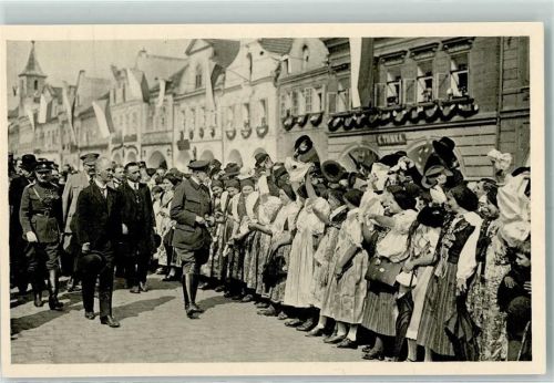 Domazlice Politik Besuch des Präsidenten 1923 in einer Prozession mit Udrzal
