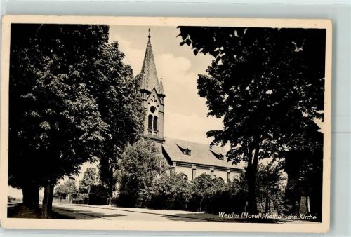 14542 O1512 Werder (Havel) Karte beschädigt Kath. Kirche