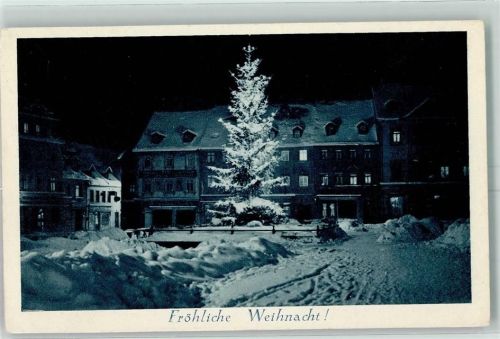 Glauchau Winter Weihnachten Tannenbaum mit Beleuchtung Ort lt. Verlag