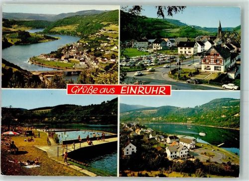 Einruhr 1973 Schwimmbad Fachwerkhaus VW Käfer Oldtimer Schiff Brücke