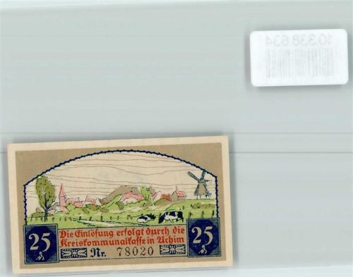 Achim 25 Pfennig Notgeld Bäuerin Schmied