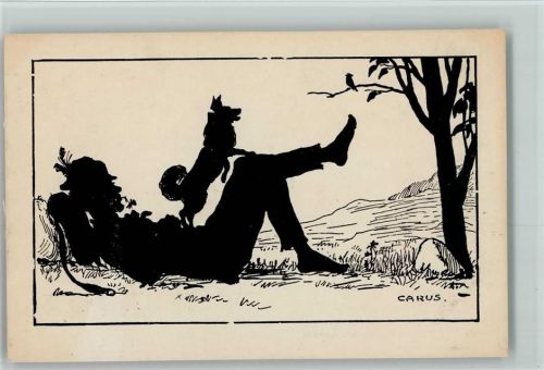 Ein Wandersmann mit seinem Hund - Serie Berliner Tierschutzverein G I Nr. 15 AK