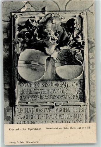 Alpirsbach Klosterkirche Alpirsbach Gedenktafel v. Gebr. Sturm 1493-1515