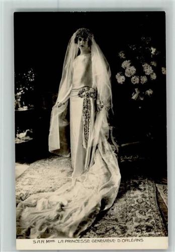 Prinzessin Genevieve D`Orleans als Braut - gute Erhaltung - Photo Taponier