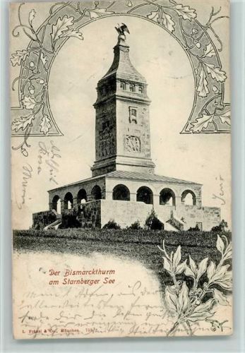 Starnberg Bismarckturm, Jugendstil Ornamente , gute Erhaltung AK