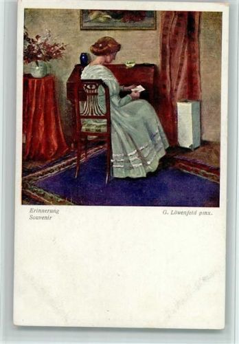 Wiener Kunst Nr. 1763 . Am Sekretär Liebesbrief lesen , gute Erhaltung