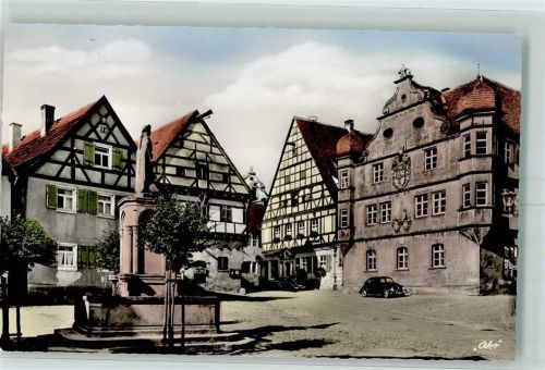 Wolframs-Eschenbach Marktplatz Marktbrunnen Fachwerkhäuser