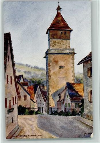 Waiblingen Hochwachtturm sign. Mürdter