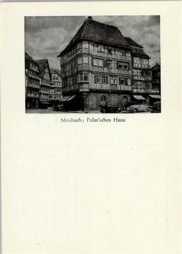 Mosbach Palm'sches Haus Offizielle Postkarte zur 62. Hauptversammlung des Odenwaldklubs
