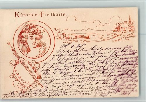 1899 Künstler Postkarte Nr. 274 - Frauenkopf, Farbpalette
