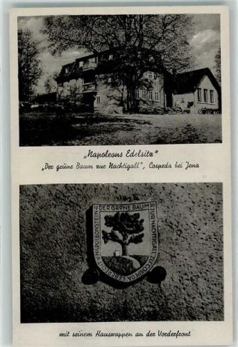 07743 O6900 Jena - Gasthaus Napoleon auf Cospeda - Napoleon's Edelsitz Hauswappen