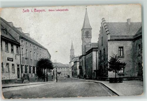 Selb 1911 Untere Ludwigstraße Bahnpoststempel Zug 24