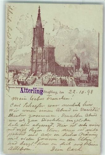 67000 Strasbourg Straßburg 1898 Gebrauchsspuren Kathedrale