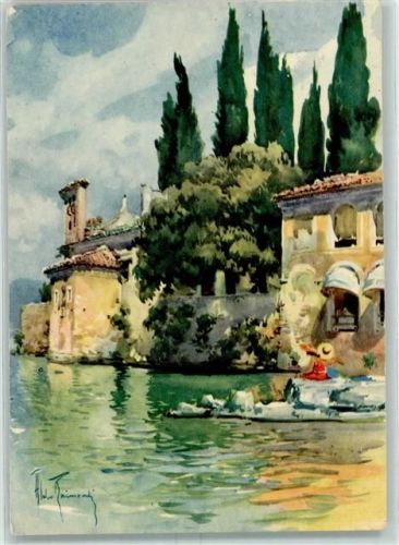 25060 San Vigilio Künstlerkarte Lago di Garda sign.