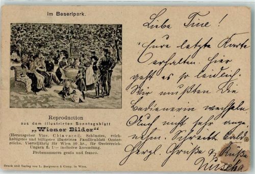 1040 Wien 4. Bezirk, Wieden 1898 Gebrauchsspuren im Beserlpark Reproduction Wiener Bilder
