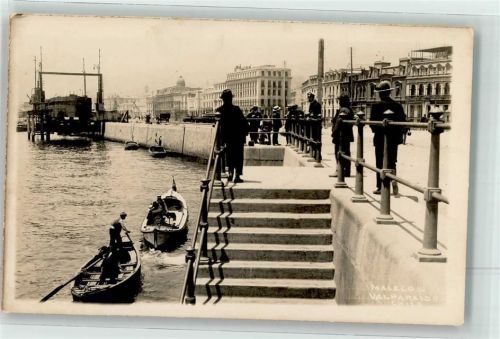 Valparaiso Malecon Hafen Barkasse Ruderboot