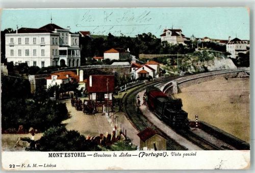 Lisboa 1905 Monte Estoril Bahnhof Eisenbahn