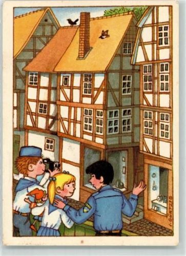 1984 sign. Gürtzig - Die ABC Zeitung Fotoapparat Kinder Puppen
