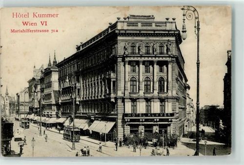 Wien 1910 Hotel Kummer Mariahilferstraße Straßenbahn