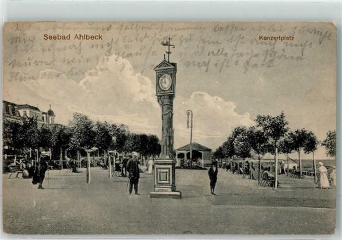 Ahlbeck 1919 Konzertplatz mit berühmter Uhr