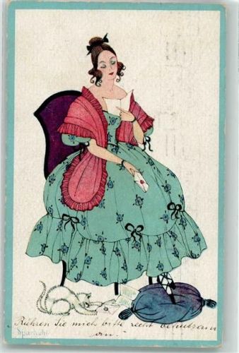 Art Deco Liebesbrief Künstlerkarte