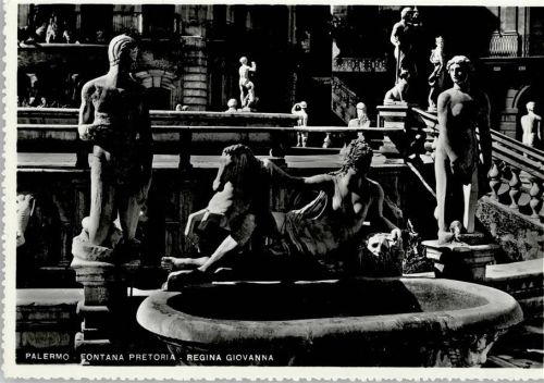 Palermo Fontana Pretoria Königin Johanna AK Brunnen