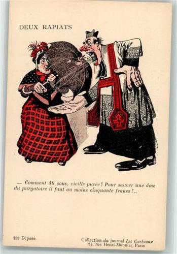 Paris Deux Rapiats Religion Priester Nr. 133 Collection du journal Les Corbeaux Humor Gebrauchsspuren